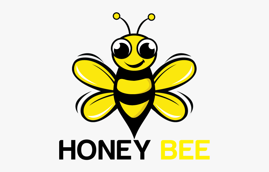 Honey Bee Mascot Character Vector Logo Design - Honeybee, Transparent Clipart