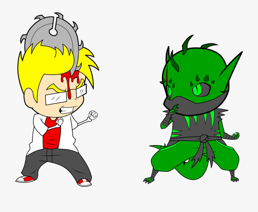 Adam Vs Gecko By Thegeckoninja - Cartoon, Transparent Clipart