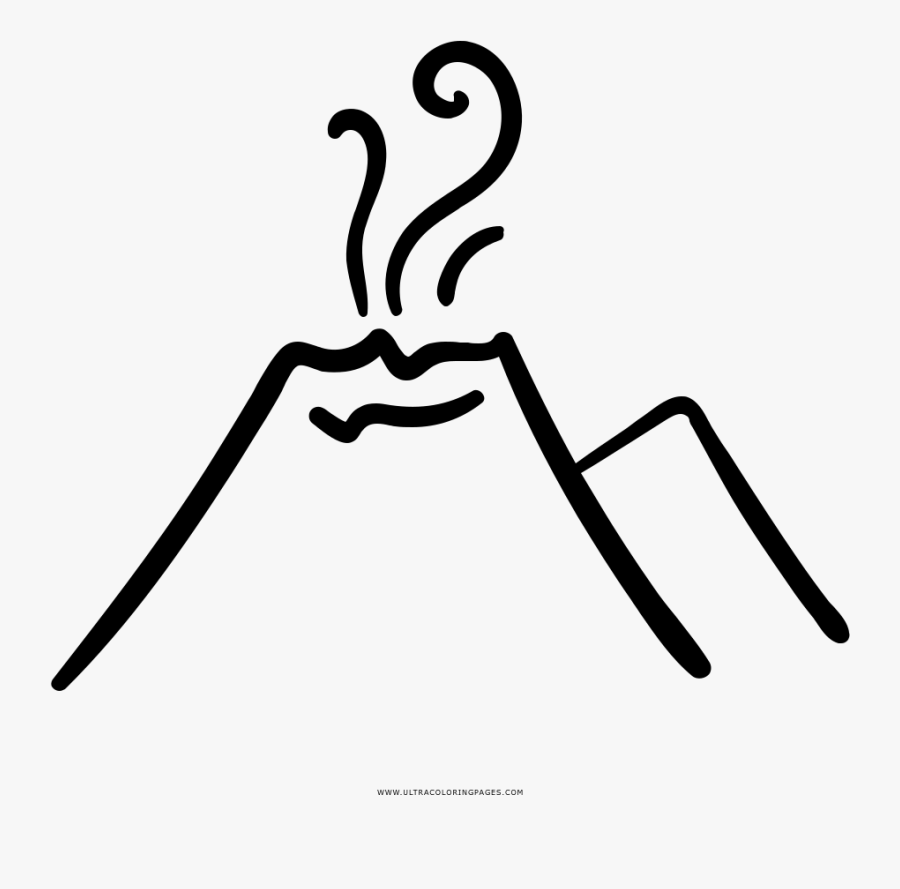 Volcano Coloring Page - Pueblounete, Transparent Clipart