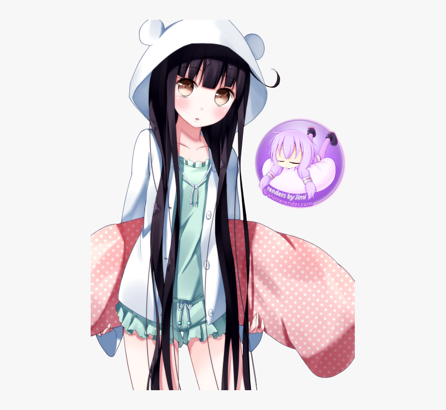 Anime Girl Kawaii Hoodie - Anime Cute Girl With Black Hair, Transparent Clipart