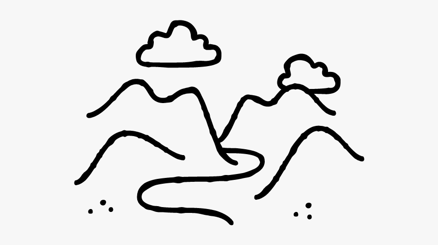 Mountains-03 - Line Art, Transparent Clipart