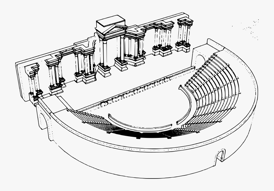 Roman Theater Clipart Black And White, Transparent Clipart