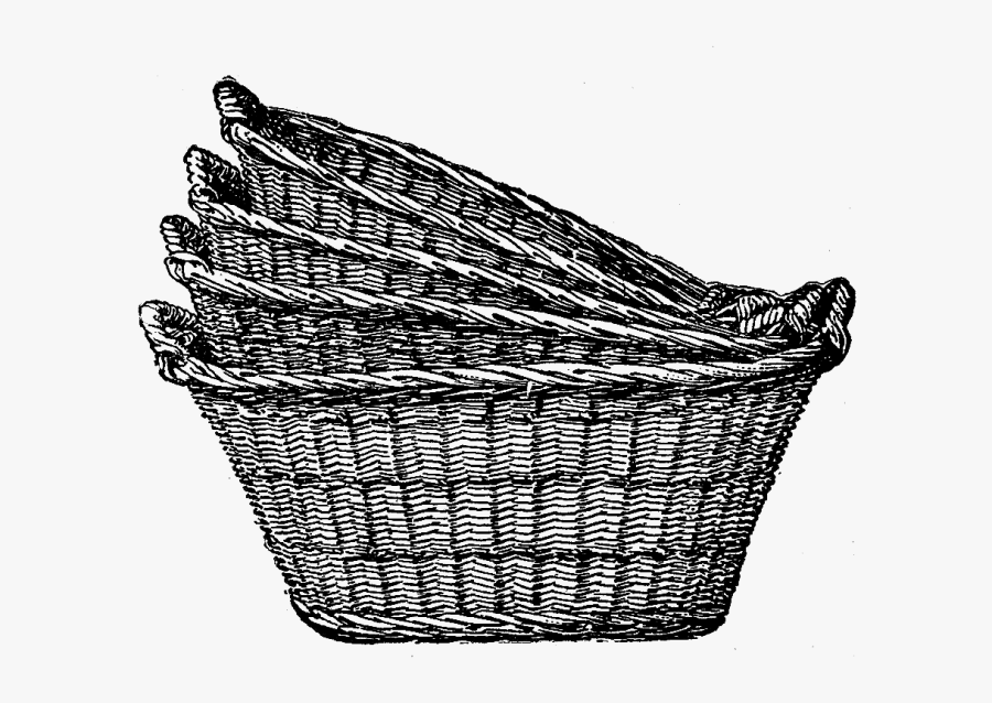 Clipart Black And White Empty Baskets, Transparent Clipart