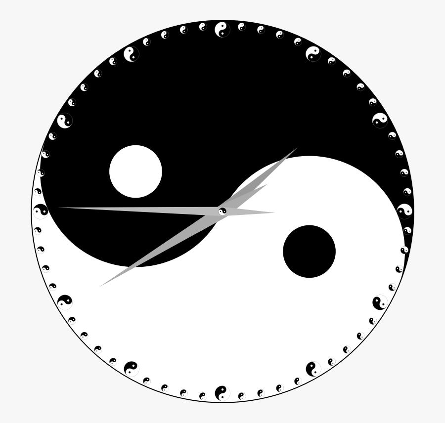 Yin Yang Clock, Transparent Clipart