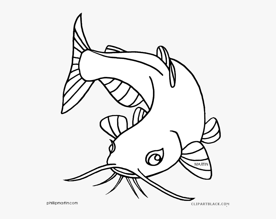 Clip Art Free Library Huge - Drawing Of A Catfish, Transparent Clipart