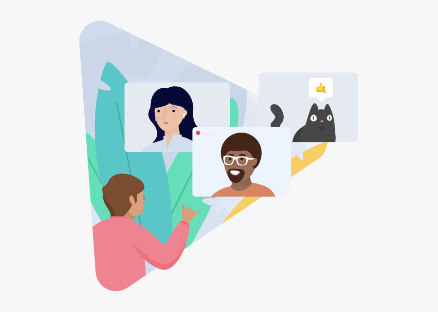 An Example Of Roundee, A Free Video Meeting App - Cartoon, Transparent Clipart