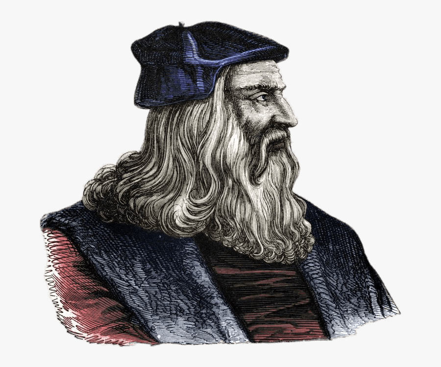 Leonardo Da Vinci Engraving - Leonardo Da Vinci In Tv, Transparent Clipart