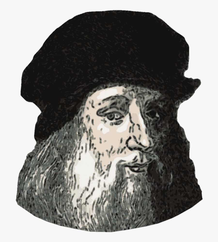 Clip Art Mankind S Greatest Genius - Leonardo Da Vinci Transparent Head, Transparent Clipart