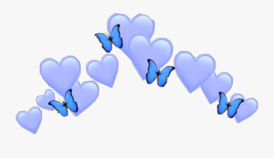 #blue #heart #emoji #crown #butterfly #girl #boy #cute - Heart Emoji Crown, Transparent Clipart