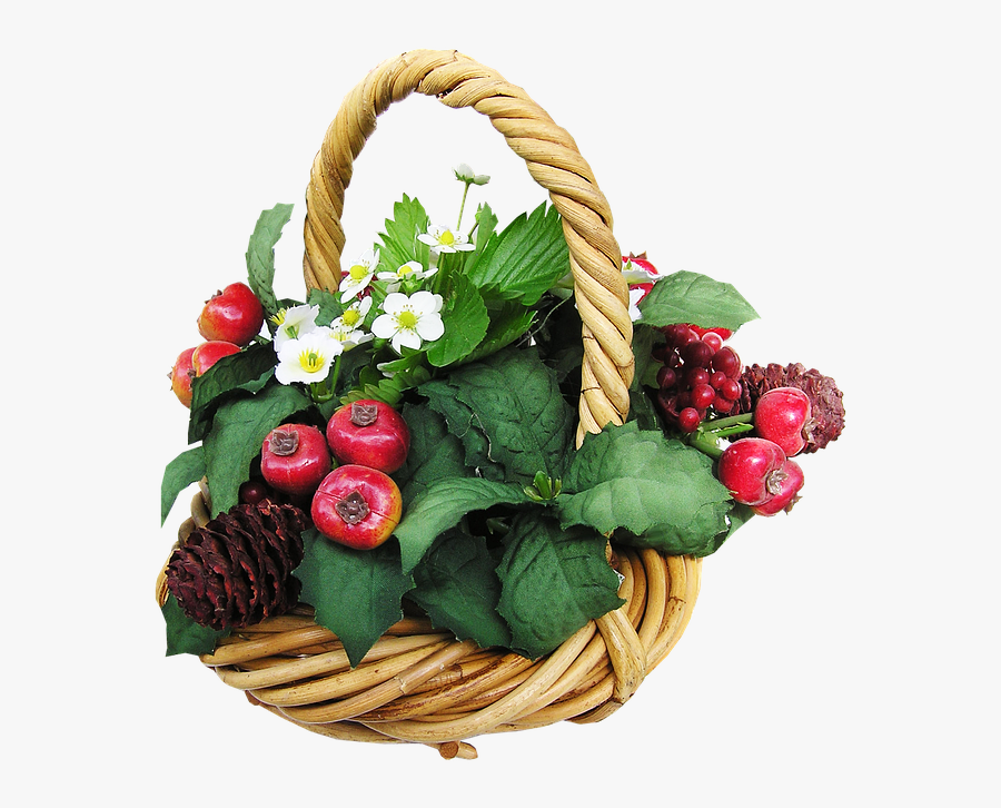 Raspberry Clipart Basket Fruit - Flower, Transparent Clipart