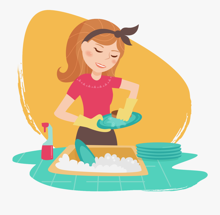 Modern Housewife Cartoon, Transparent Clipart