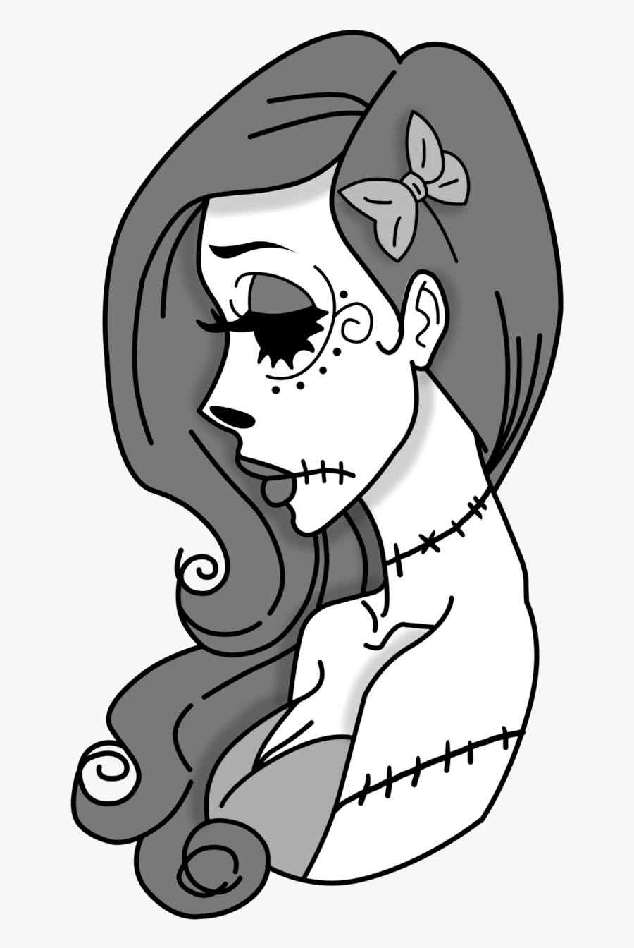 Owyn Degnen Corpse Ariel B W 1 Clipart , Png Download - Cartoon, Transparent Clipart