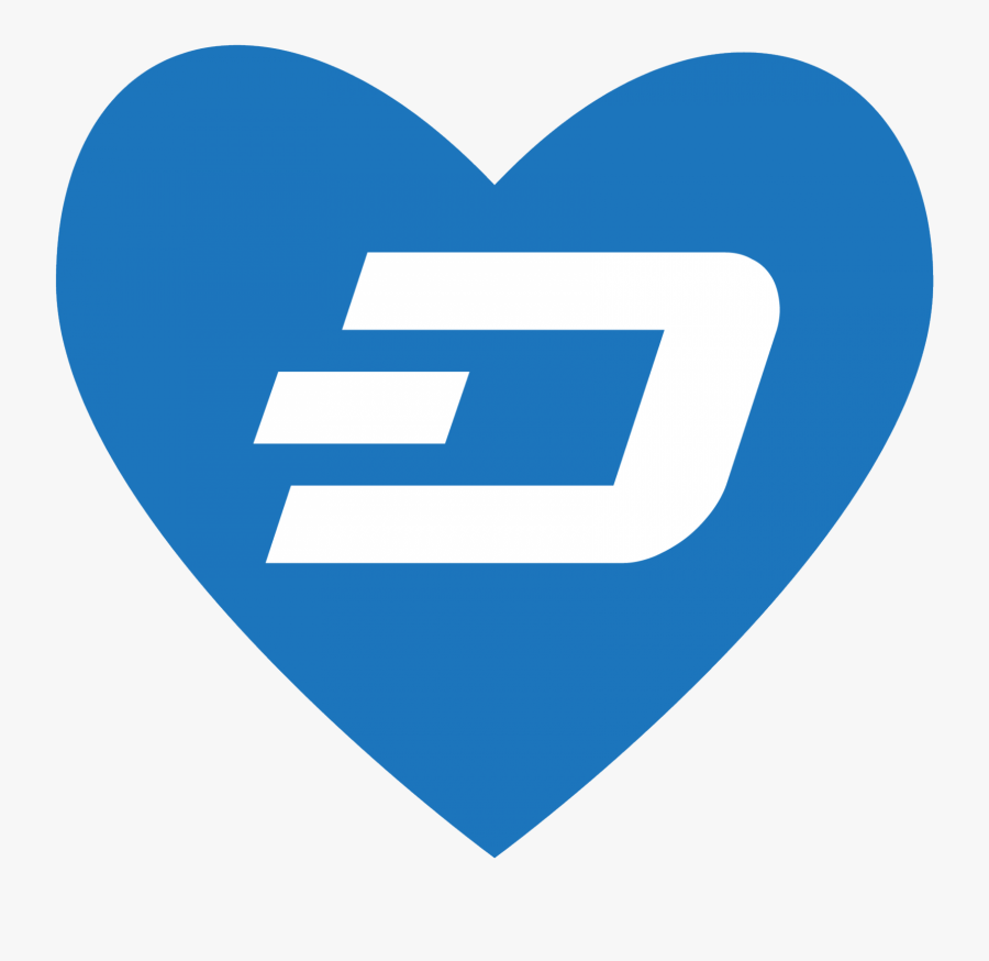 Biggest Dash Exchange - Dash Logo Heart, Transparent Clipart