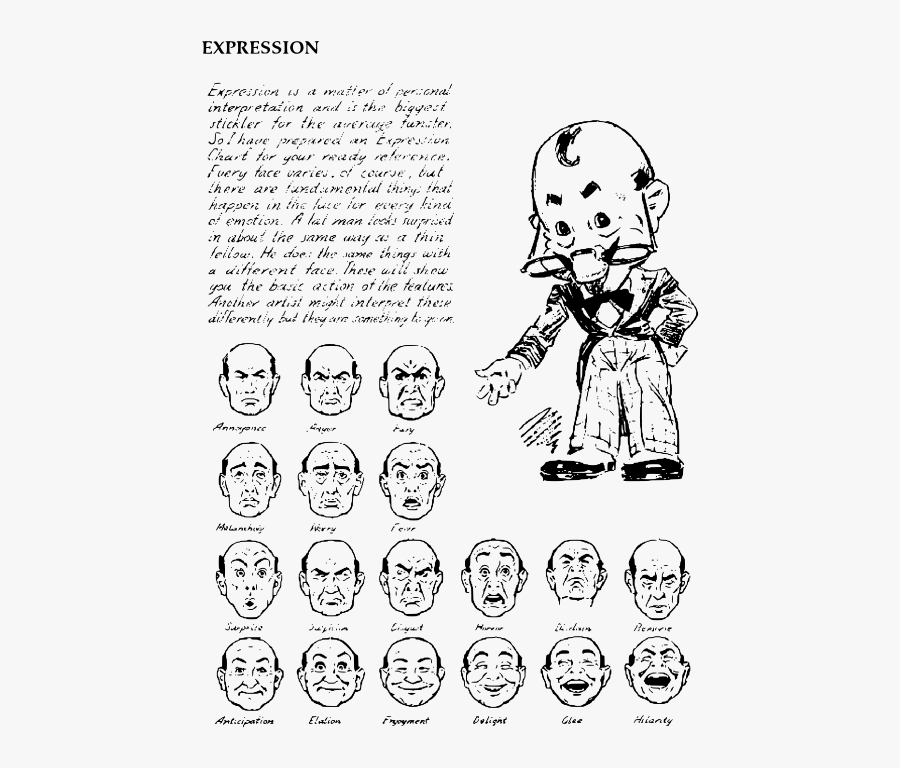 Andrew Loomis Fun With A Pencil 25 - Human Drawing Facial Expression, Transparent Clipart