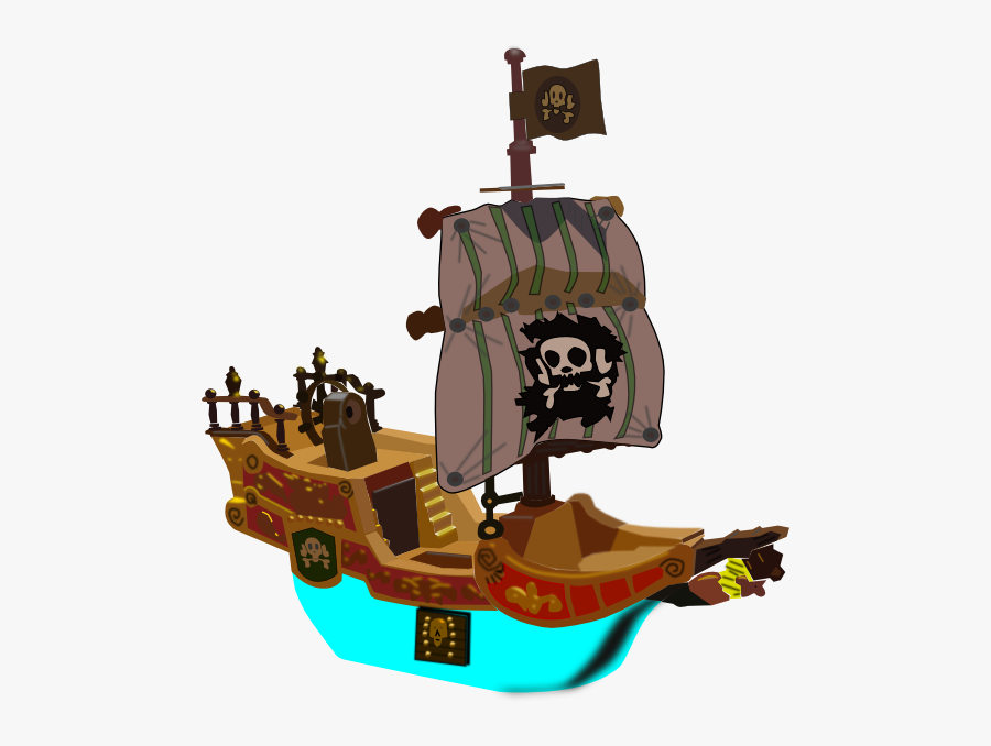 3d Cartoon Pirate Ship, Transparent Clipart