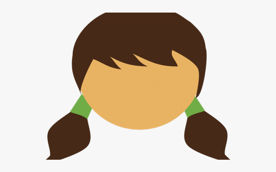 Brown Hair Clipart Pigtails - Head Clipart, Transparent Clipart