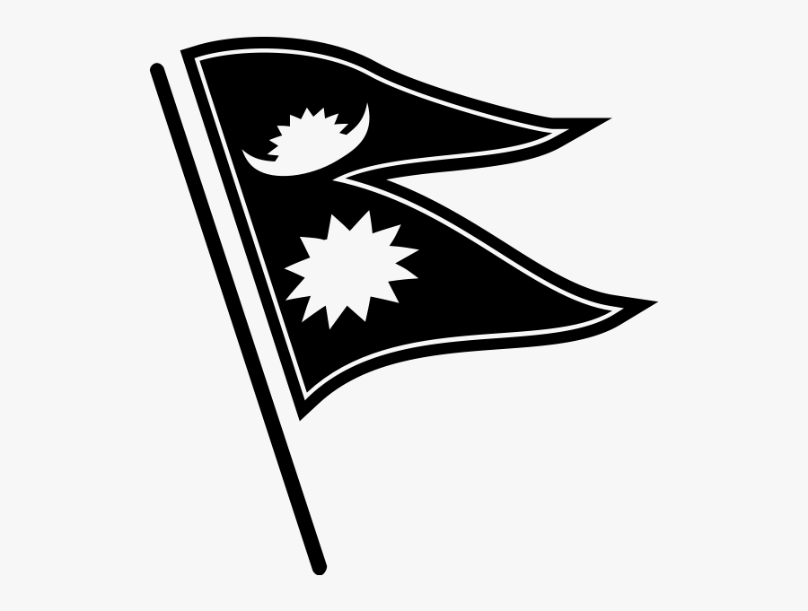 Clip Art Nepal - Nepal Flag Black And White, Transparent Clipart