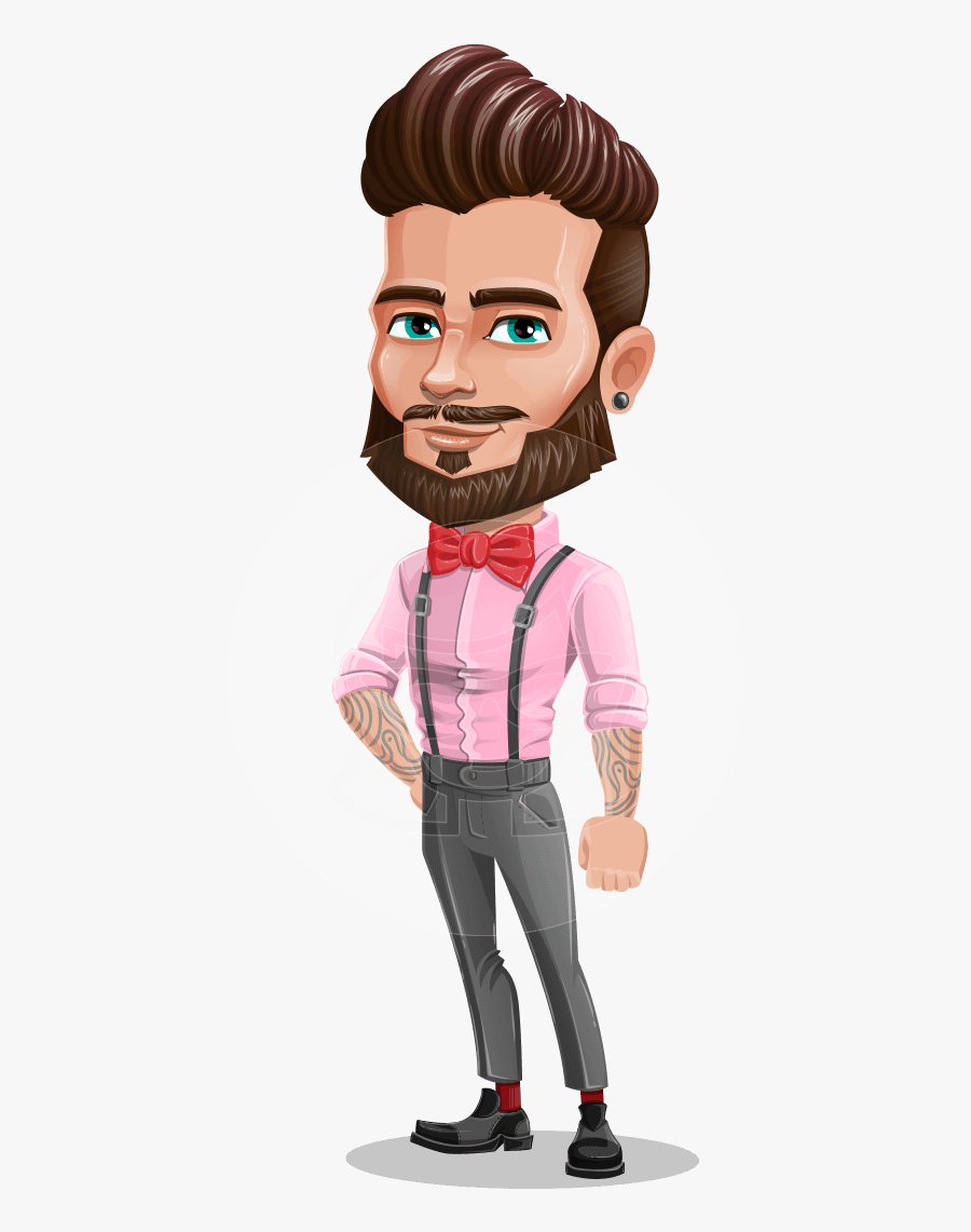 Jax Bowtie The Trendy - Man With Bow Tie Cartoon, Transparent Clipart