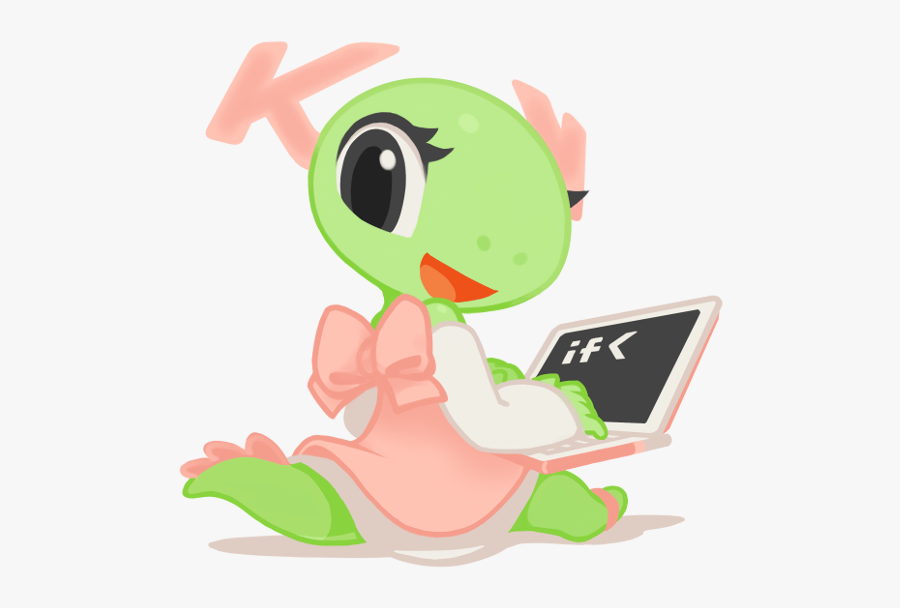Katie, Konqi"s Girlfriend - Kde Mascot, Transparent Clipart