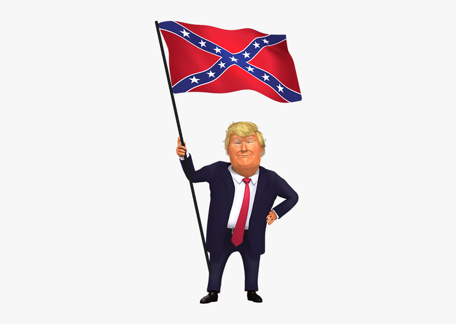 Trump Holding Confederate Flag, Transparent Clipart