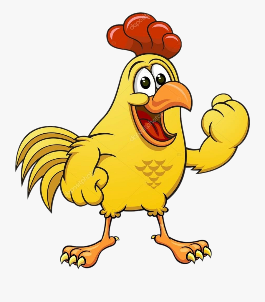 Yellow Chicken Cartoon Clipart , Png Download - Chicken Funny Vector, Transparent Clipart