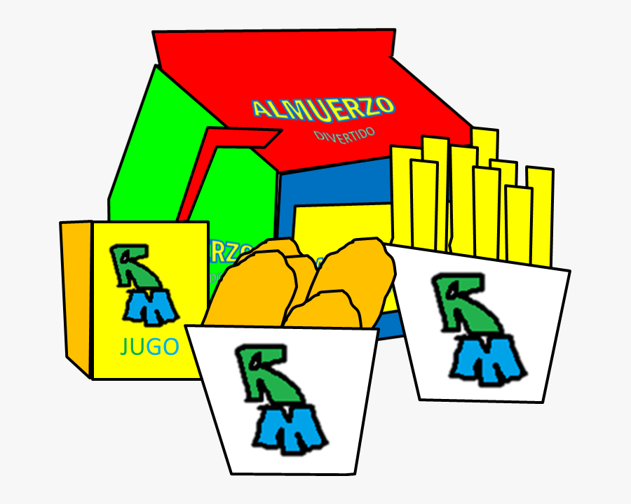 Cajita Con Jugo, Nuggets De Pollo Y Papas Fritas Clipart , Free