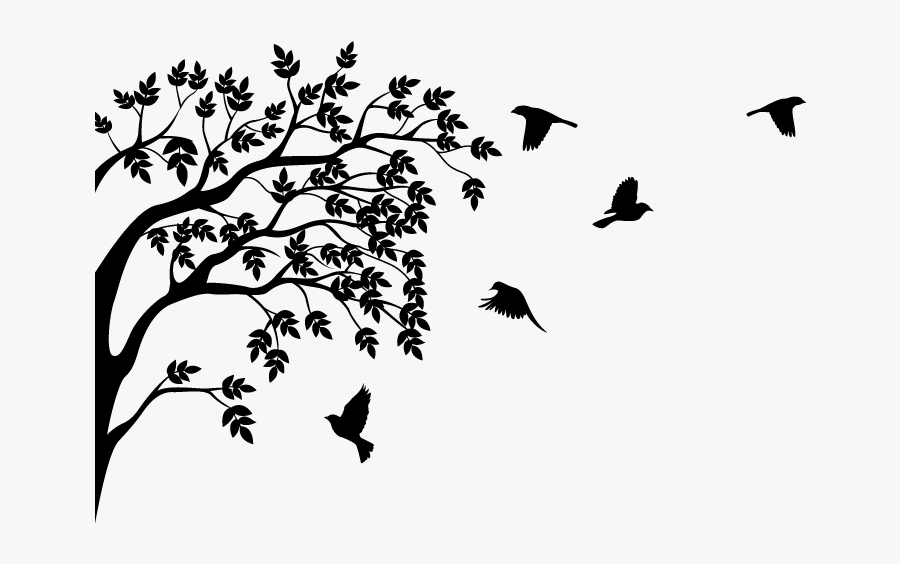 Bird Royalty-free Tree - Silhouette Of Tree And Birds, Transparent Clipart