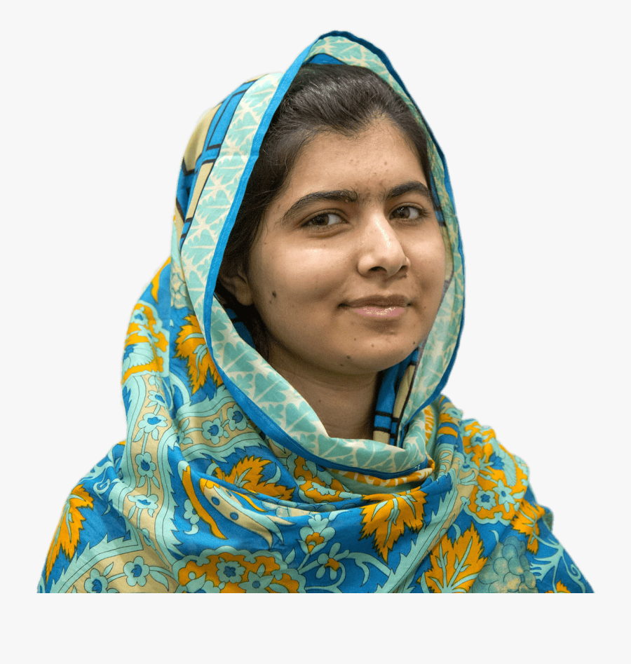 Malala Yousafzai Blue And Yellow Head Scarf - Malala Yousafzai Png, Transparent Clipart