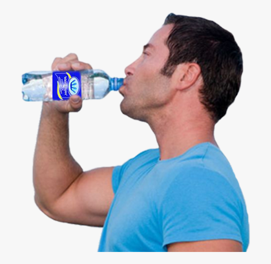 Transparent Confused Guy Png - Drinking A Water Bottle, Transparent Clipart