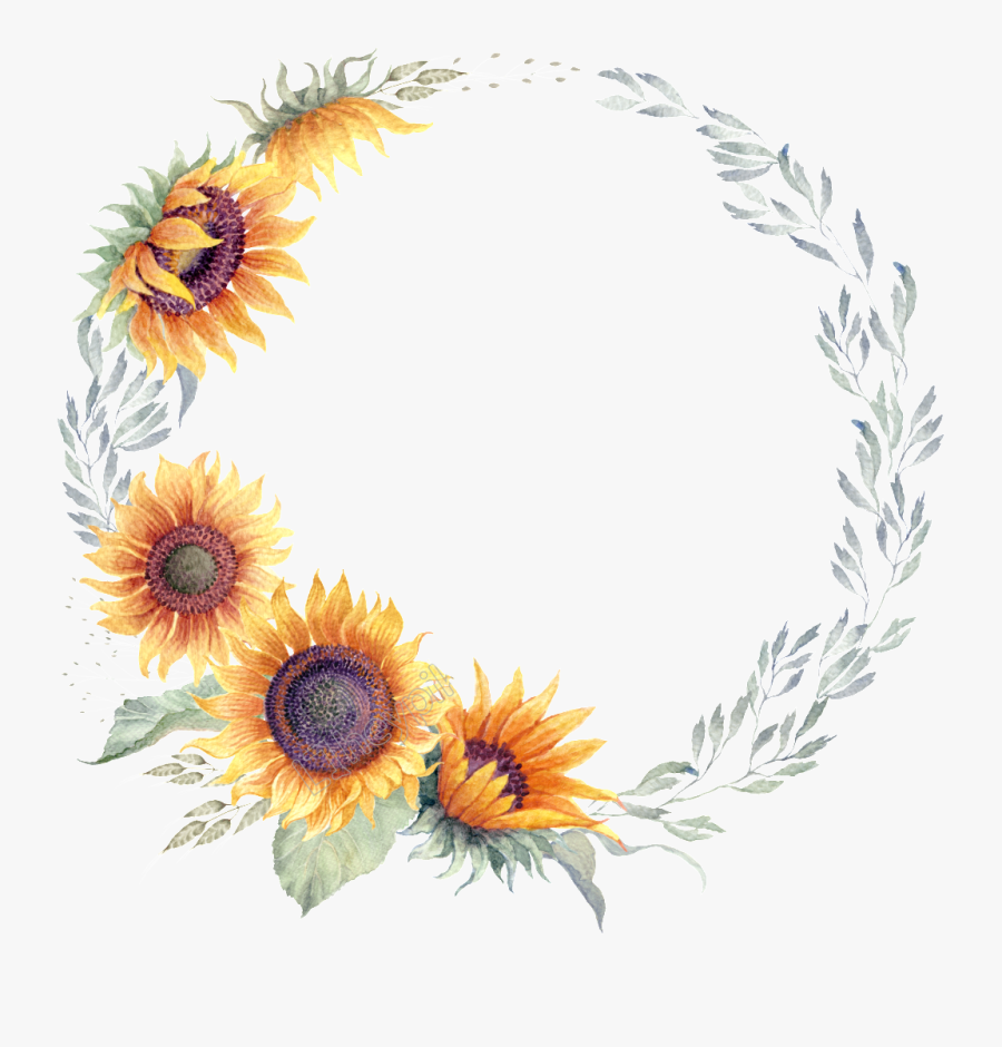 Sunflower Clipart Garland - Vetores Girassol Png, Transparent Clipart