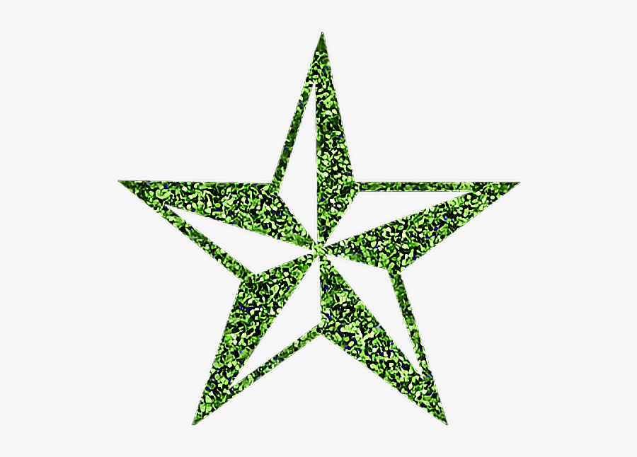 Green Glitter Sparkling Star Sticker Clipart , Png - La Salle Star Png, Transparent Clipart