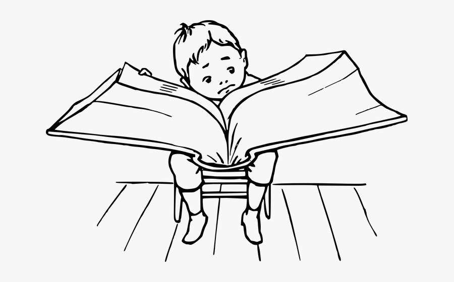Reading Book Black And White Clipart , Png Download - Reading Clipart Black And White, Transparent Clipart