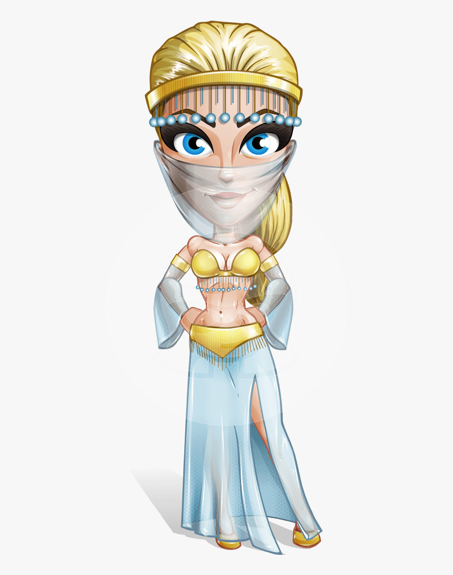 Belly Dancer Cartoon Vector Character Aka Naaima The - Cartoon Dog Belly Dance, Transparent Clipart