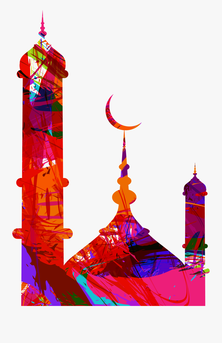 Colorful Eid Mubarak Png, Transparent Clipart