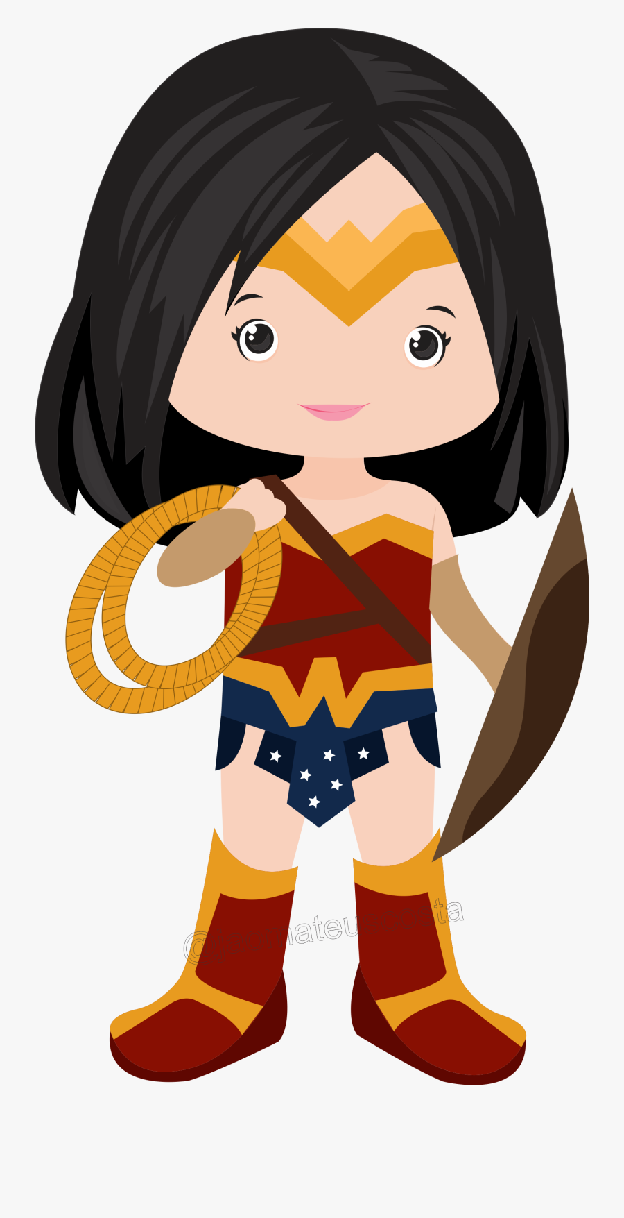 Little Girl Clipart Wonder Woman - Super Heróis Cute Mulher Maravilha, Transparent Clipart