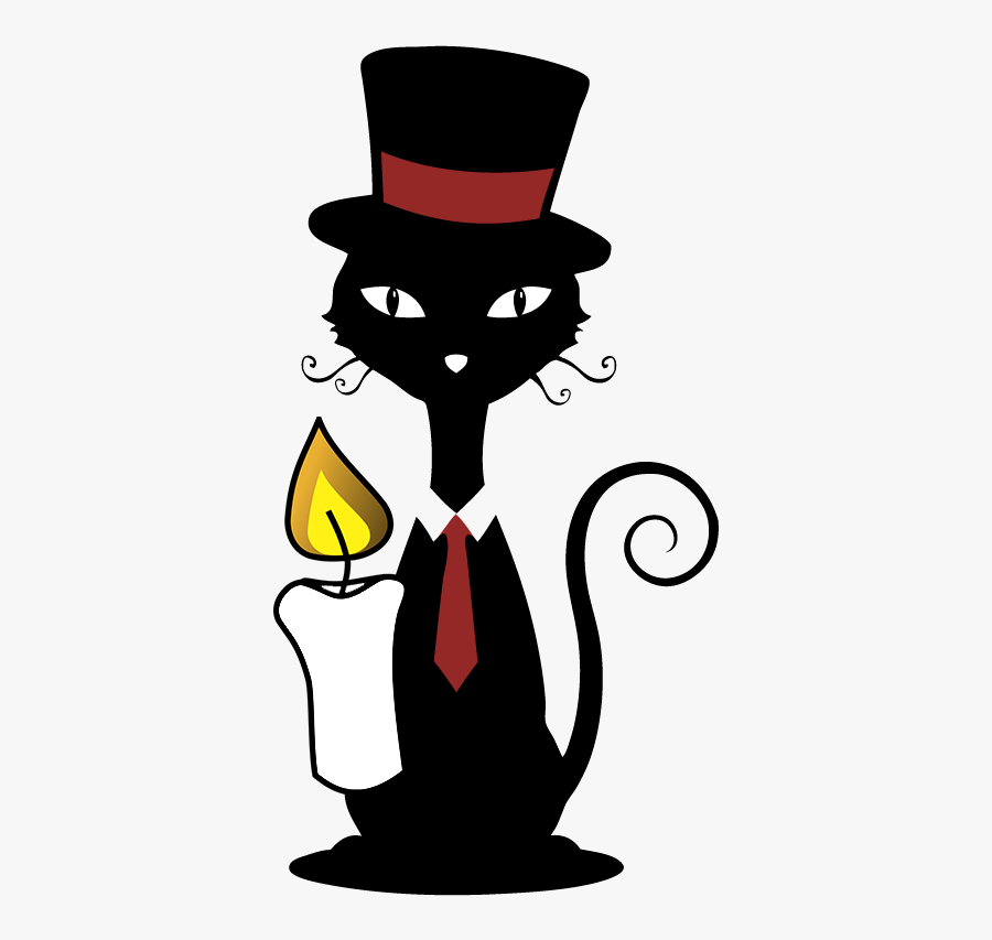 Clip Art Gato Janota Uma Com - Black Cat Cartoon, Transparent Clipart