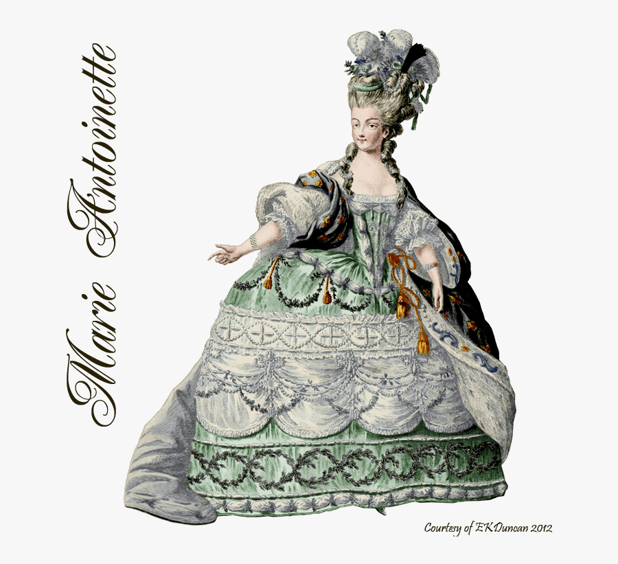 Clip Art Portal - Marie Antoinette 18th Century French Fashion, Transparent Clipart