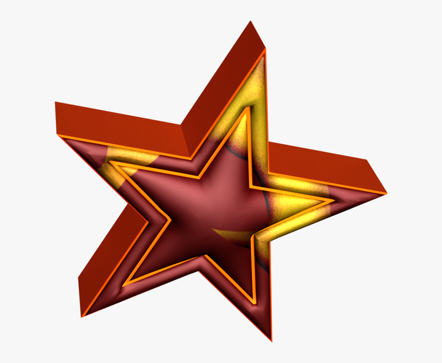 3d Brown Star - Bintang 3d, Transparent Clipart