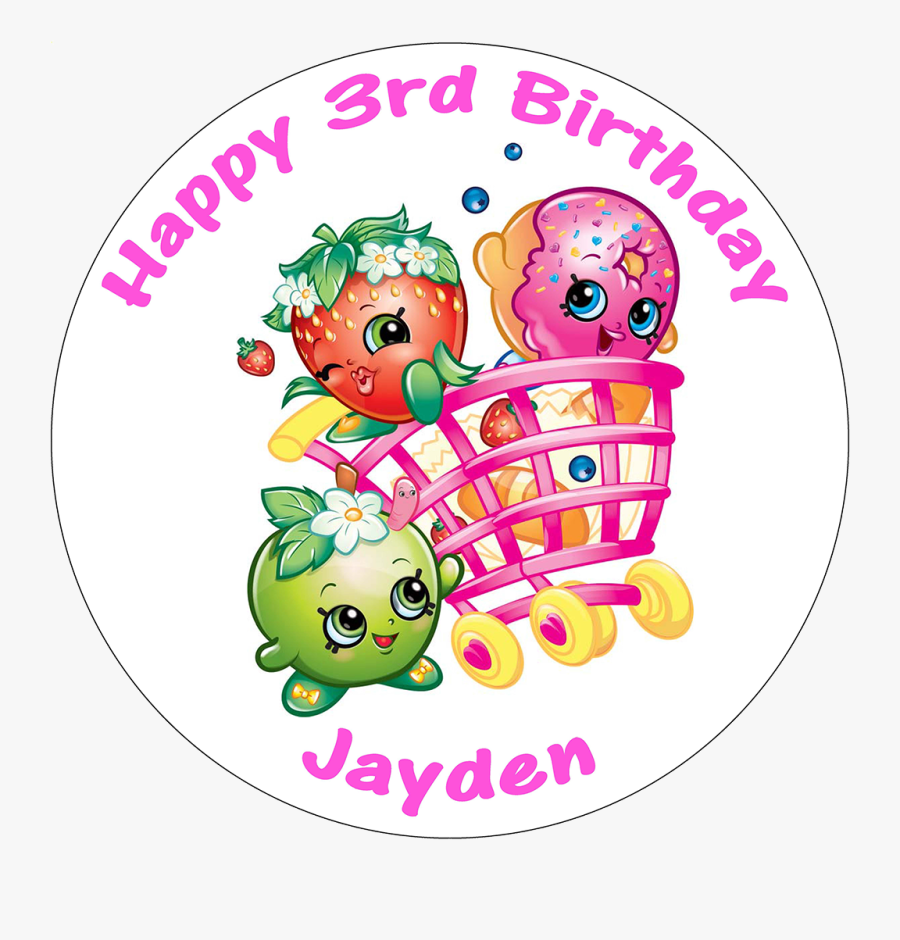 Shopkins Edible Personalised Round Birthday Cake Topper - Transparent Png Shopkins Png, Transparent Clipart