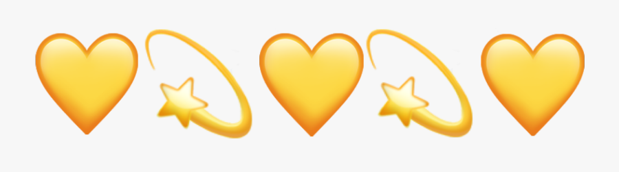 #hearts #heart #star #emoji #emoticon #sticker #yellow - Heart, Transparent Clipart