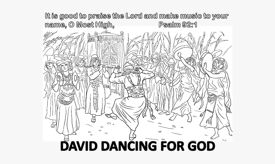 Coloring Page David Dance Before God, Transparent Clipart