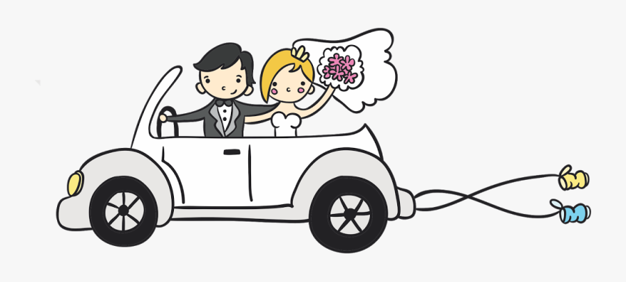 Clipart Cars Wedding - Just Married Car Drawing Png , Free Transparent Clip...