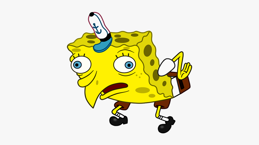 #memes #spongebob #tumblr #yellow #sponge #mocking - Spongebob Mocking Meme Png, Transparent Clipart