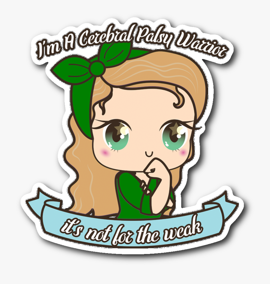 Cute Cerebral Palsy Warrior Sticker - Crohns Warrior, Transparent Clipart