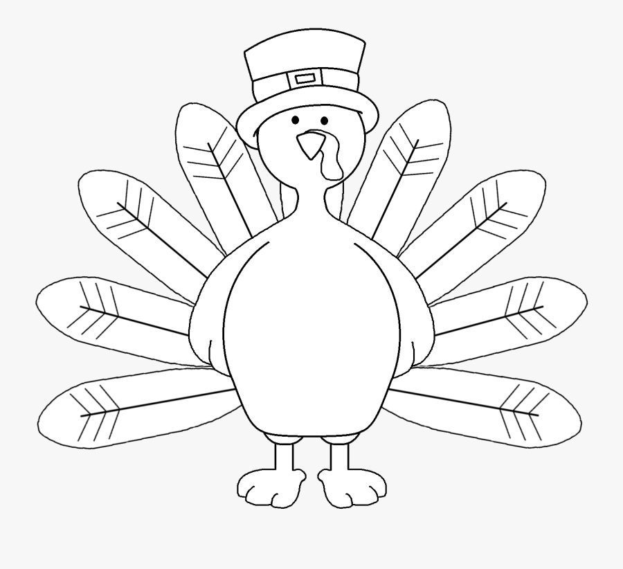 Drawing Turkey Finger - Turkey Feather Clipart Black And White, Transparent Clipart
