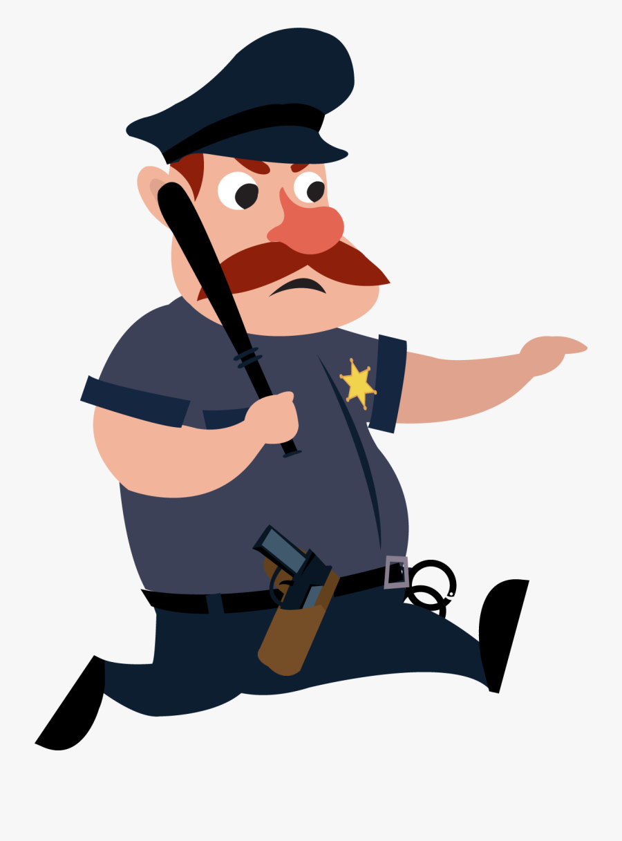 Cartoon Theft Police Officer - Police Officer Cartoon Png, Transparent Clipart