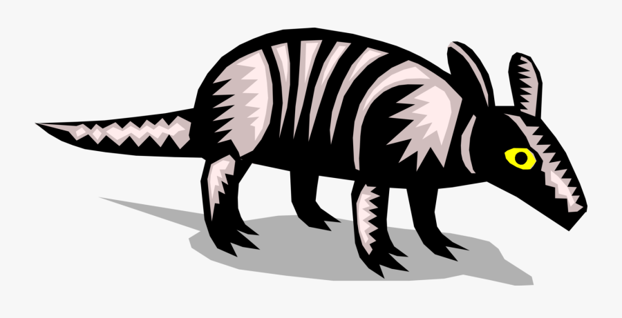 Vector Illustration Of Armored Armadillo Takes Stroll - Vector Graphics, Transparent Clipart