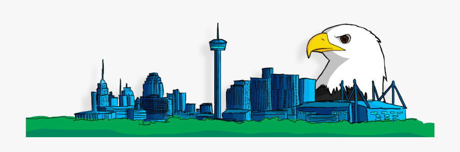 San Antonio Eagle Banner Soft Offset Shadow, Transparent Clipart