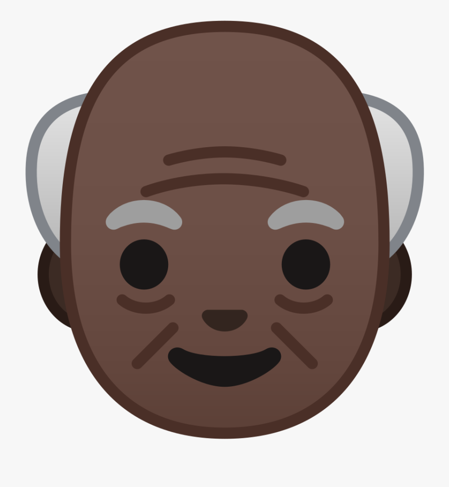 Old Man Dark Skin Tone Icon - Png Old Mans Face, Transparent Clipart