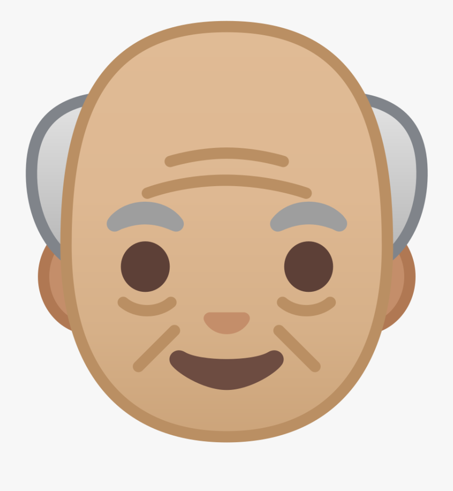 Old Man Medium Light Skin Tone Icon - Emoji Old Man, Transparent Clipart